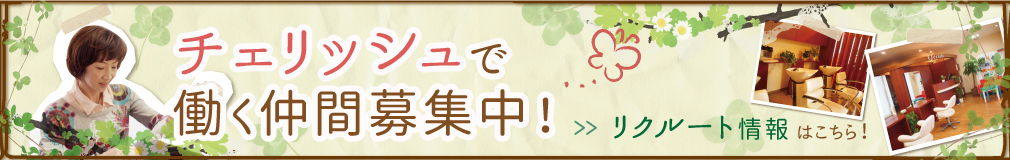 チェリッシュで働く仲間募集中！ リクルート情報はこちら！